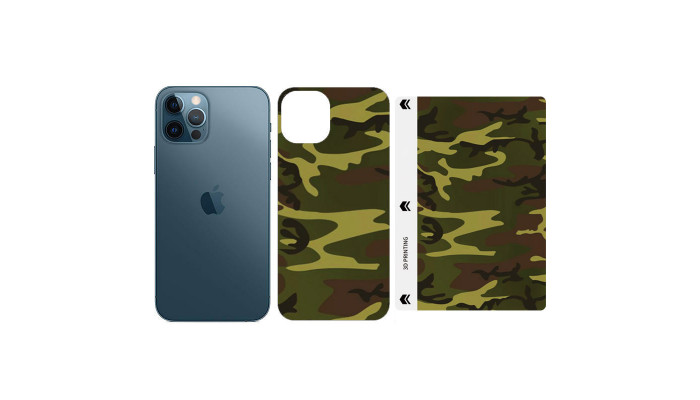 Защитная пленка SKLO Back (на заднюю панель+грани) Camo для Apple iPhone 13 Pro (6.1) Коричневый / Army Brown фото