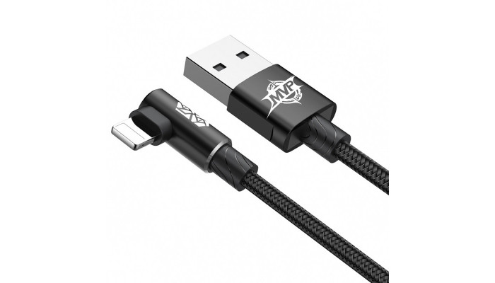 Дата кабель Baseus MVP Elbow Lightning Cable 2.4A (1m) (CALMVP) black - фото