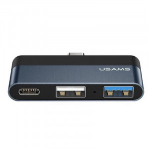 Переходник HUB Usams US-SJ490 Type-C Mini Hub (2USB port + Type-C) Темно-серый