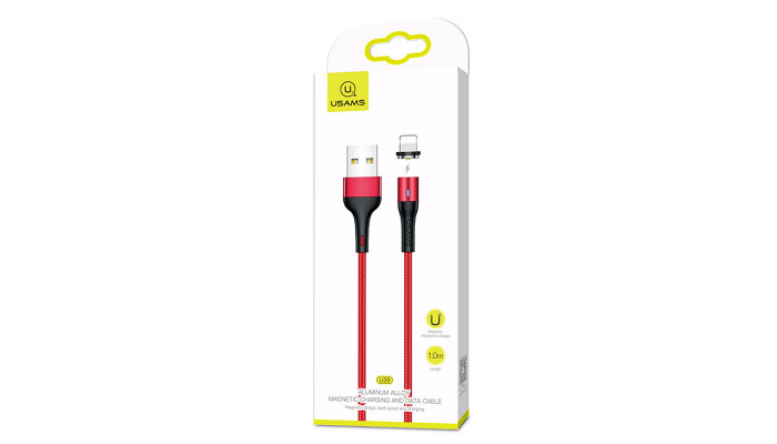 Дата кабель USAMS US-SJ333 U29 Magnetic USB to Lightning (1m) Красный - фото