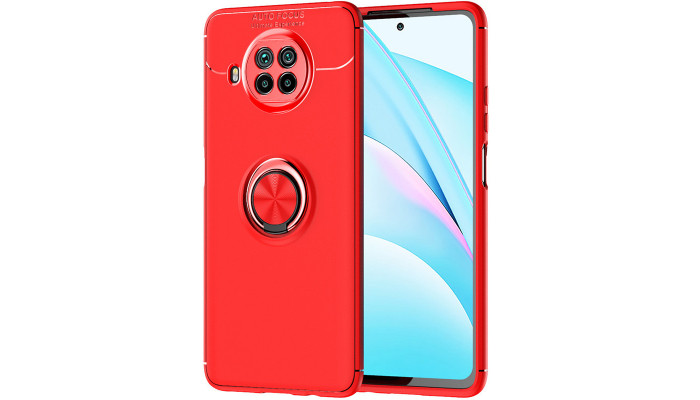 TPU чехол Deen ColorRing под магнитный держатель (opp) для Xiaomi Mi 10T Lite / Redmi Note 9 Pro 5G Красный / Красный - фото