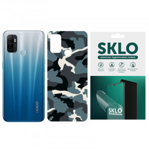 Защитная пленка SKLO Back (на заднюю панель) Camo для Oppo A92s Голубой / Army Blue