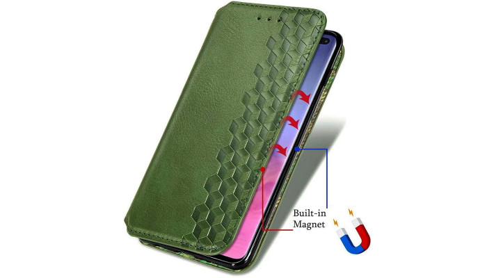 Шкіряний чохол книжка GETMAN Cubic (PU) для Xiaomi Mi 10 Lite Зелений - фото