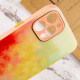 Чехол TPU+Glass Impasto abstract для Apple iPhone 12 Pro Max (6.7) (Red yellow) фото