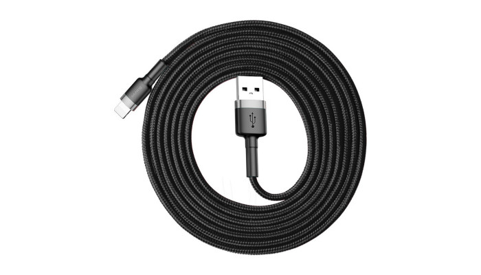 Дата кабель Baseus Cafule Lightning Cable 1.5A (2m) (CALKLF-C) Серый / Черный - фото