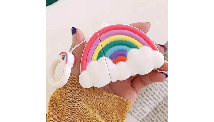 Силиконовый футляр Fairy Tale series для наушников AirPods 1/2 Rainbow - фото