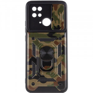 Ударопрочный чехол Camshield Serge Ring Camo для Xiaomi Redmi 10C Коричневый / Army Brown