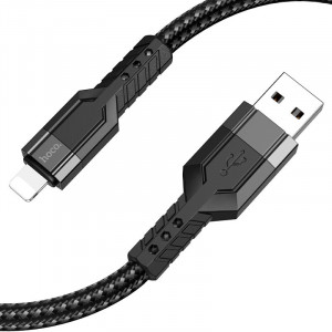 Дата кабель Hoco U110 charging data sync USB to Lightning (1.2 m) Черный