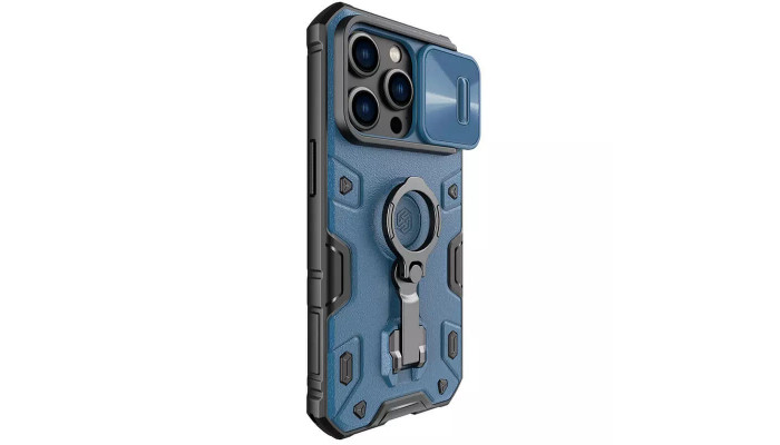 TPU+PC чехол Nillkin CamShield Armor Pro no logo (шторка на камеру) для Apple iPhone 14 Pro Max Синий - фото