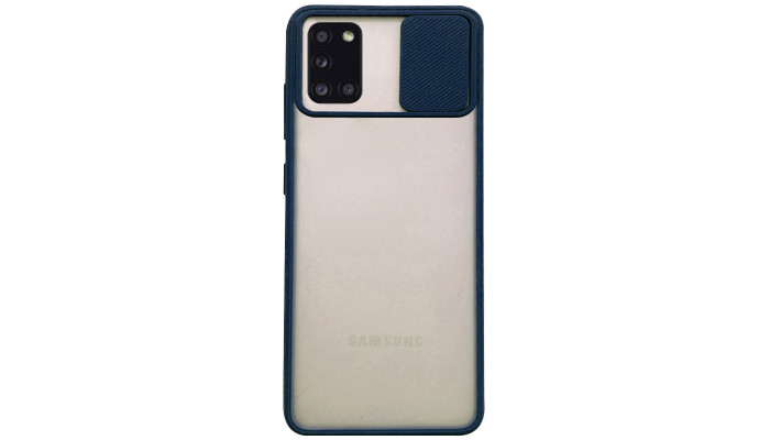 Чохол Camshield mate TPU зі шторкою для камери для Samsung Galaxy A31 Синій - фото