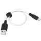 Дата кабель Hoco X21 Plus Silicone MicroUSB Cable (0.25m) Черный / Белый - фото