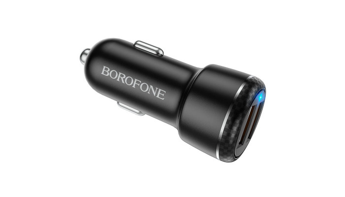Автомобільний зарядний пристрій Borofone BZ17 QC3.0 (2USB/3A) + Type-C Чорний - фото