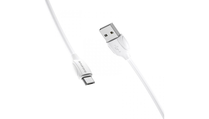 Дата кабель Borofone BX19 USB to MicroUSB (1m) Белый - фото