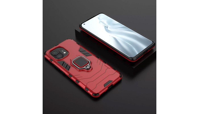 Ударостійкий чохол Transformer Ring for Magnet для Xiaomi Mi 11 Червоний / Dante Red - фото
