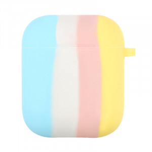 Силиконовый футляр Colorfull для наушников AirPods 1/2 Голубой / Желтый