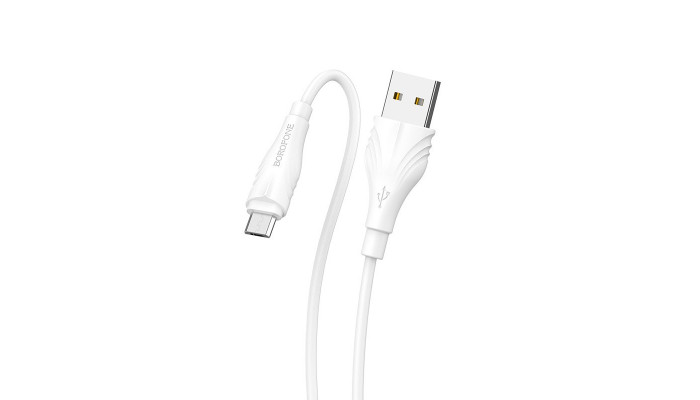 Дата кабель Borofone BX18 Optimal USB to MicroUSB (2m) Білий - фото