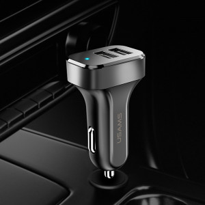 Автомобильное зарядное устройство USAMS US-CC087 C13 2.1A Dual USB Car Charger Черный