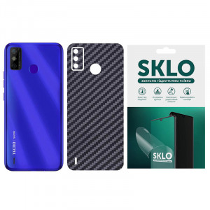 Защитная пленка SKLO Back (на заднюю панель) Carbon для TECNO Spark 6 Go Черный