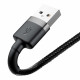 Дата кабель Baseus Cafule Lightning Cable 1.5A (2m) (CALKLF-C) Серый / Черный - фото