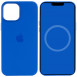 Чехол Silicone case (AAA) full with Magsafe and Animation для Apple iPhone 12 Pro Max (6.7") Синий / Capri Blue