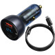 Автомобільний зарядний пристрій Baseus Particular PPS 65W USB + Type-C (with Cable Type-C to Type-C 100W) (TZCCKX) Сірий - фото