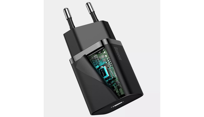 Сетевое зарядное устройство (зарядка) Baseus Super Si Quick Charger 1C 20W (CCSUP-B) Черный - фото