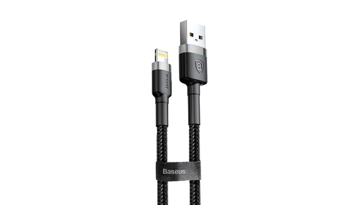 Дата кабель Baseus Cafule Lightning Cable 1.5A (2m) (CALKLF-C) Сірий / Чорний - фото