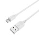 Дата кабель Borofone BX14 USB to MicroUSB (1m) Белый - фото