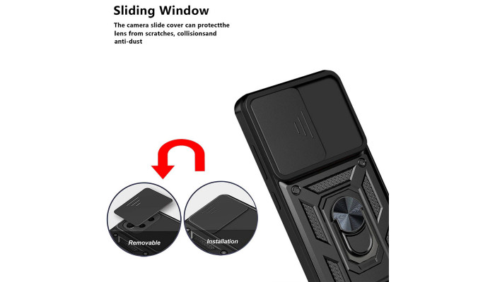 Ударостійкий чохол Camshield Serge Ring для Xiaomi 12T / 12T Pro Чорний - фото