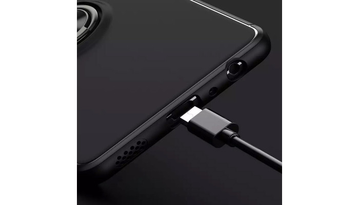 TPU чохол Deen ColorRing під магнітний тримач (opp) для Samsung Galaxy A72 4G / A72 5G Чорний / Чорний - фото