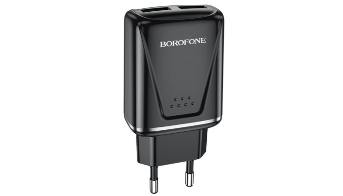 Мережевий зарядний пристрій (зарядка) Borofone BA54A QC3.0 (2USB/3A/18W) Чорний - фото
