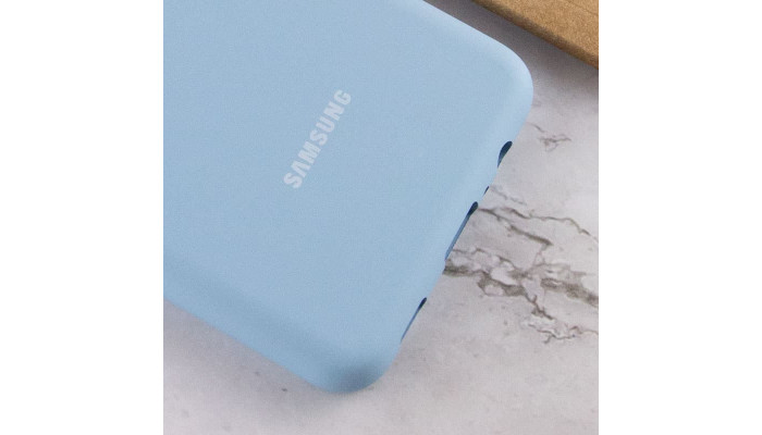 Чехол Silicone Cover Full Protective (AA) для Samsung Galaxy A02 Голубой / Lilac Blue - фото