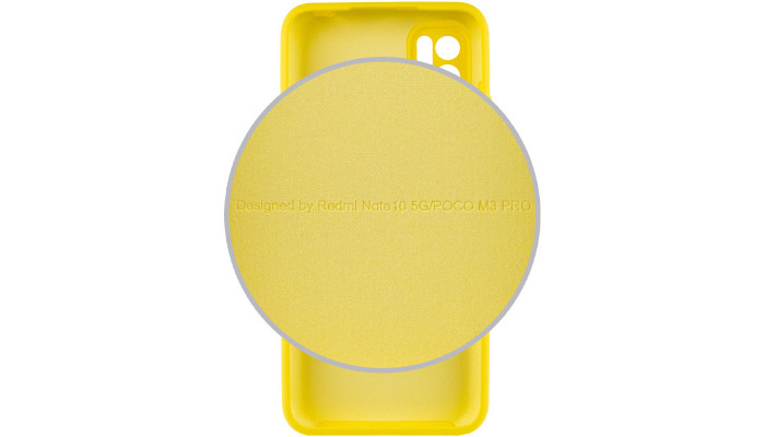 Чехол Silicone Cover Full Camera (AA) для Xiaomi Redmi Note 10 5G / Poco M3 Pro Желтый / Yellow - фото