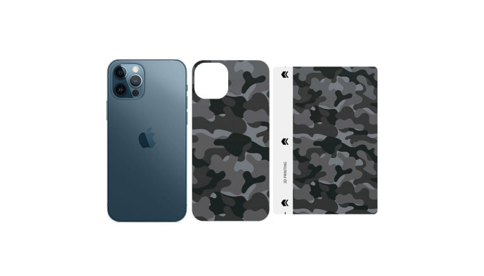Защитная пленка SKLO Back (на заднюю панель+грани) Camo для Apple iPhone 7 / 8 (4.7) Серый / Army Gray фото