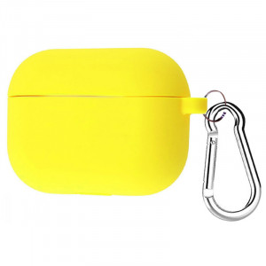 Силиконовый футляр с карабином для наушников AirPods Pro Желтый / Bright Yellow