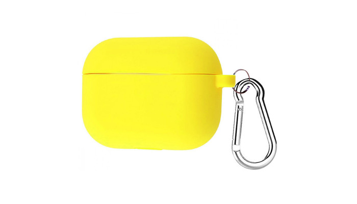 Силиконовый футляр с карабином для наушников AirPods Pro Желтый / Bright Yellow - фото