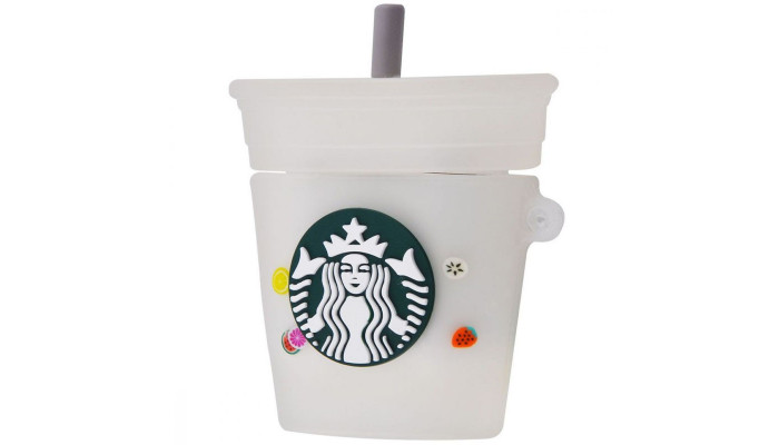 Силіконовий футляр Logo series для навушників AirPods 1/2 + карабін Starbucks Neon Cocktail - фото