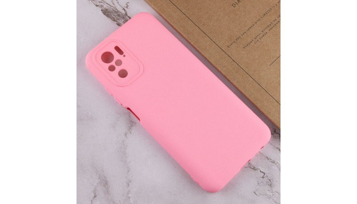 Чехол Silicone Cover Full Camera without Logo (A) для Xiaomi Redmi Note 10 / Note 10s Розовый / Pink - фото