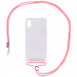 Чохол TPU Crossbody Transparent для Apple iPhone XS Max (6.5") Рожевий