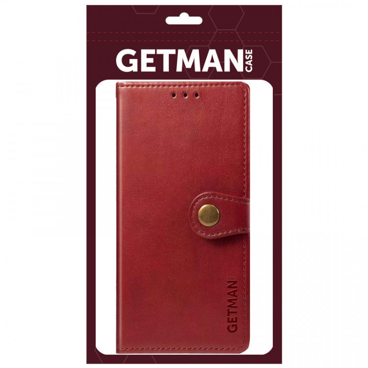 Кожаный чехол книжка GETMAN Gallant (PU) для Xiaomi Redmi 10 (Красный) фото
