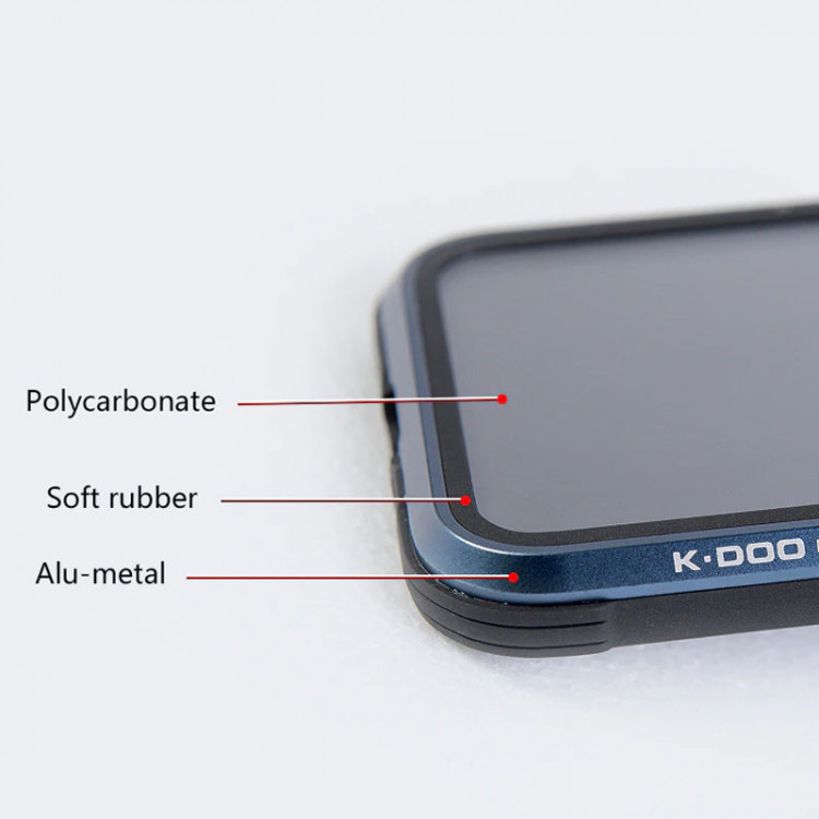 Чехол PC+TPU+Metal K-DOO Ares для Apple iPhone 13 Pro Max (6.7) (Синий) фото
