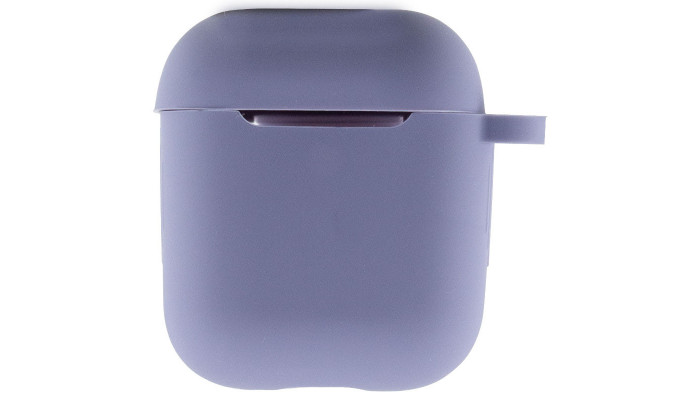 Силіконовий футляр New з карабіном для навушників Airpods 1/2 Сірий / Lavender Gray - фото