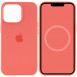 Чохол Silicone case (AAA) full with Magsafe and Animation для Apple iPhone 13 Pro (6.1") Рожевий / Pink Pomelo