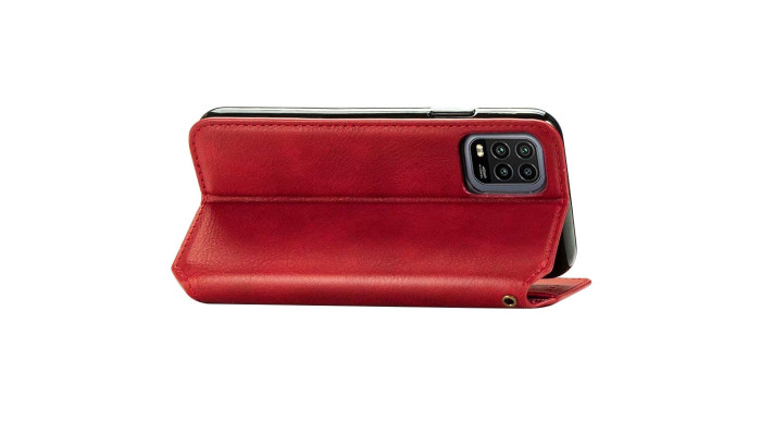 Кожаный чехол книжка GETMAN Cubic (PU) для Xiaomi Mi 10 Lite Красный - фото