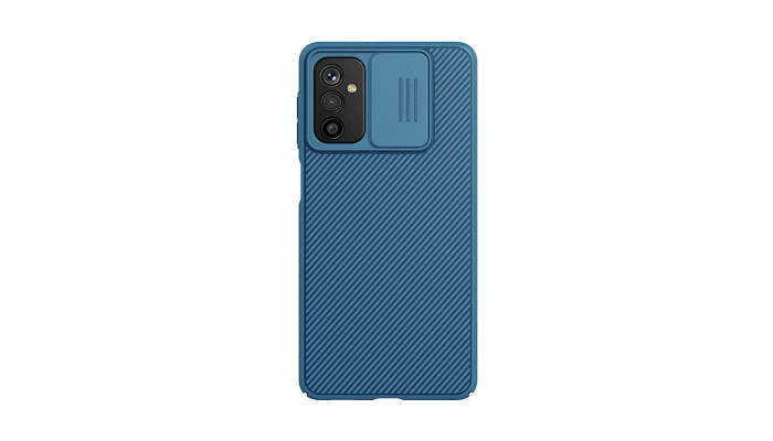 Карбоновая накладка Nillkin Camshield (шторка на камеру) для Samsung Galaxy M52 Синий / Blue - фото