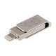 Флеш-драйв T&G 008 Metal series USB 3.0 - Lightning 64GB Срібний - фото
