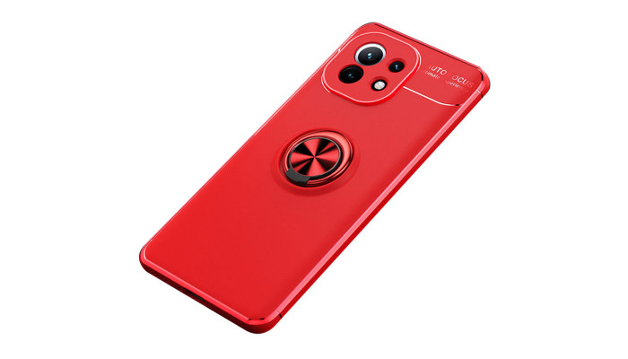 TPU чехол Deen ColorRing под магнитный держатель (opp) для Xiaomi Mi 11 Красный / Красный - фото