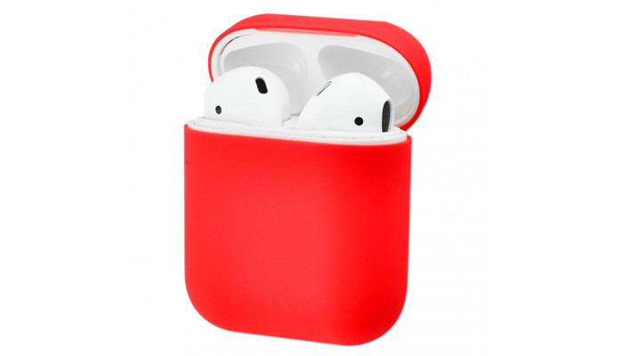 Силіконовий футляр для навушників Airpods 1/2 Ultra Slim Червоний / Red - фото