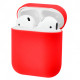 Силиконовый футляр для наушников Airpods 1/2 Ultra Slim Красный / Red - фото