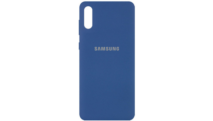 Чехол Silicone Cover Full Protective (AA) для Samsung Galaxy A02 Синий / Navy Blue - фото